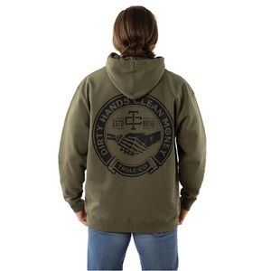 Troll Co Men's Haggler "Dirty Hands Clean Money" Graphic Hooded Sweatshirt GUC M